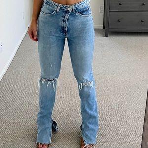 Zara high rise, slim fare jeans